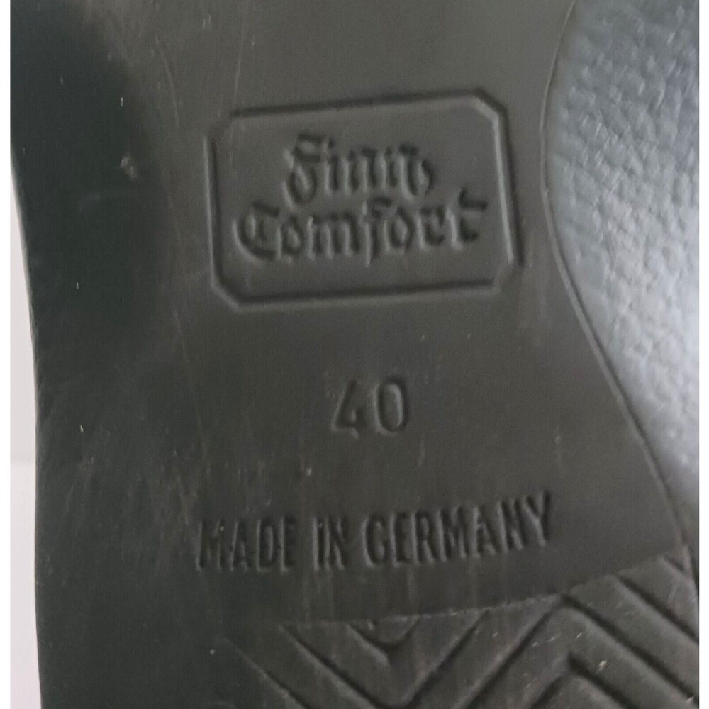 Finn Comfort Blk Leather Clog Moc Croc Accent Made in Germany EU 40 US 9 - Picture 9 of 10